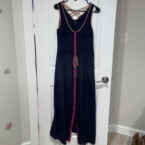 Greylin Anthropologie navy sleeveless maxi dress medium - Picture 2 of 8